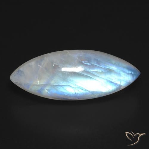 12.33ct 자연스러운 푸르스름한 흰색 레인보우 문스톤, 보석, 투명한