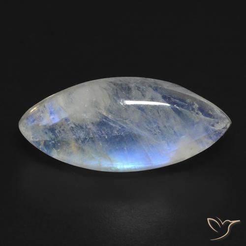 9.62ct 자연스러운 푸르스름한 흰색 레인보우 문스톤, 보석, 투명한