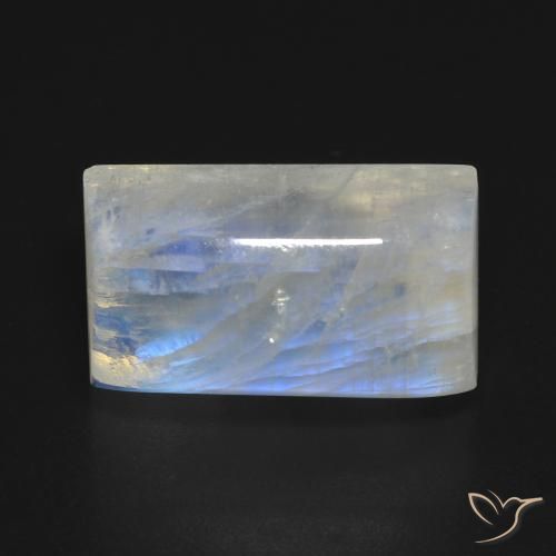 14.72ct 자연스러운 푸르스름한 흰색 레인보우 문스톤, 바게트, 투명한