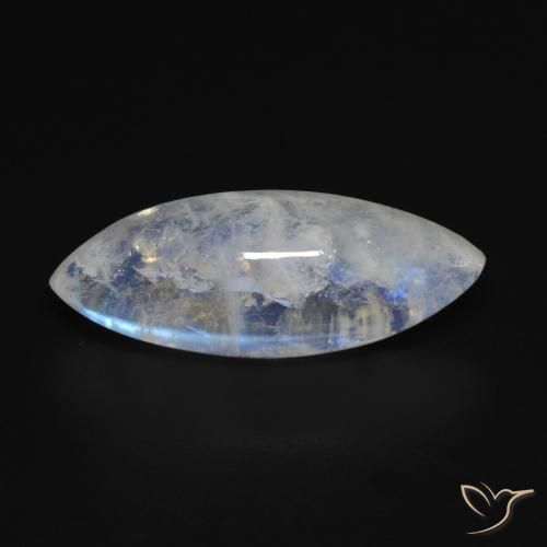 10.53ct 자연스러운 푸르스름한 흰색 레인보우 문스톤, 보석, 투명한