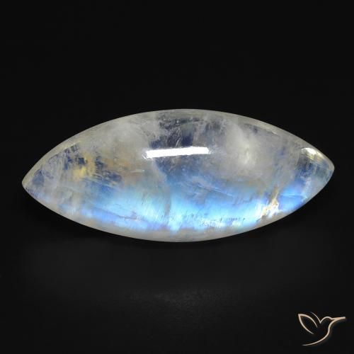 13.85ct 자연스러운 푸르스름한 흰색 레인보우 문스톤, 보석, 투명한