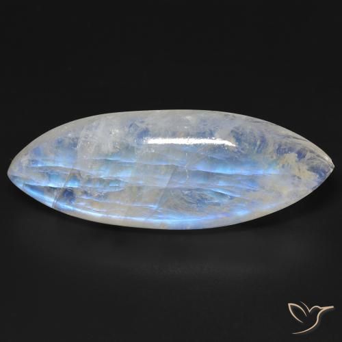 33.16ct 자연스러운 푸르스름한 흰색 레인보우 문스톤, 보석, 투명한