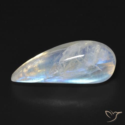 11.93ct 자연스러운 푸르스름한 흰색 레인보우 문스톤, 팬시한, 투명한