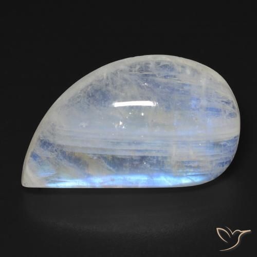 19.25ct 자연스러운 푸르스름한 흰색 레인보우 문스톤, 팬시한, 투명한