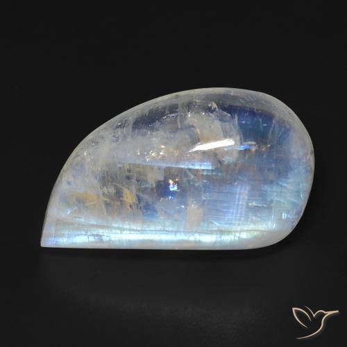 14.35ct 자연스러운 푸르스름한 흰색 레인보우 문스톤, 팬시한, 투명한