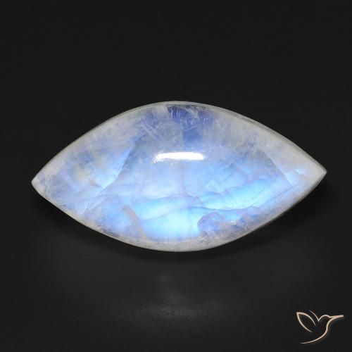 13.68ct 자연스러운 푸르스름한 흰색 레인보우 문스톤, 보석, 투명한