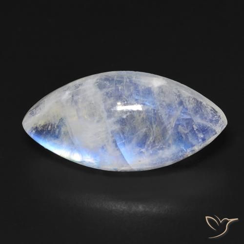 10.03ct 자연스러운 푸르스름한 흰색 레인보우 문스톤, 보석, 투명한
