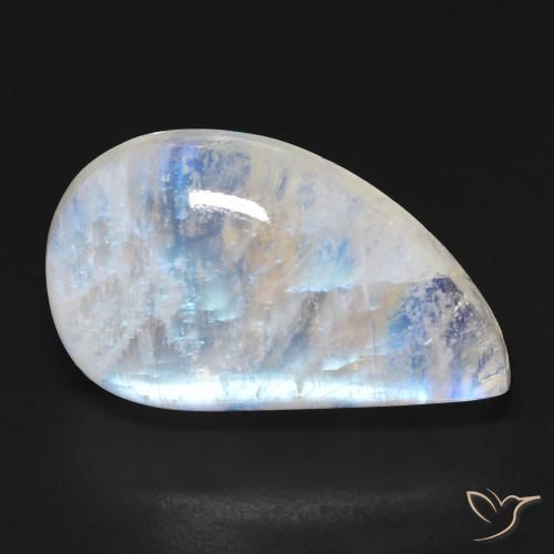 18.42ct 자연스러운 푸르스름한 흰색 레인보우 문스톤, 팬시한, 투명한