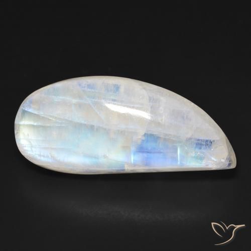20.59ct 자연스러운 푸르스름한 흰색 레인보우 문스톤, 팬시한, 투명한