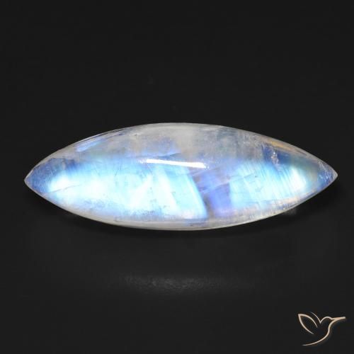 12.50ct 자연스러운 푸르스름한 흰색 레인보우 문스톤, 보석, 투명한