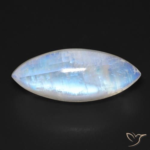 18.46ct 자연스러운 푸르스름한 흰색 레인보우 문스톤, 보석, 투명한