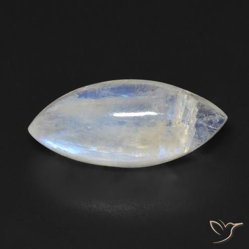 6.63ct 자연스러운 푸르스름한 흰색 레인보우 문스톤, 보석, 투명한
