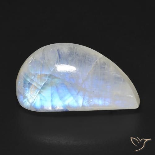 10.97ct 자연스러운 푸르스름한 흰색 레인보우 문스톤, 팬시한, 투명한