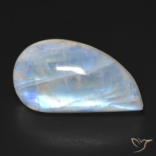 12.96ct 자연스러운 푸르스름한 흰색 레인보우 문스톤, 팬시한, 투명한