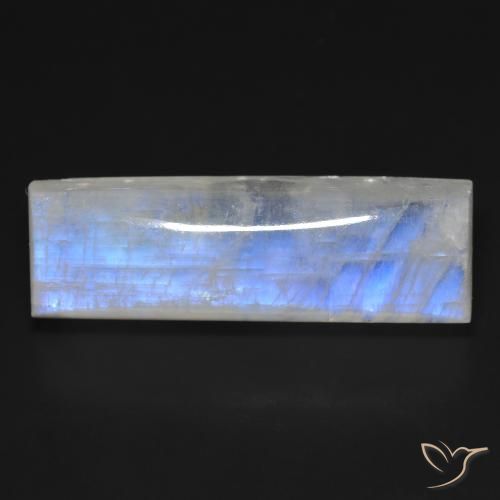 32.48ct 자연스러운 푸르스름한 흰색 레인보우 문스톤, 바게트, 투명한