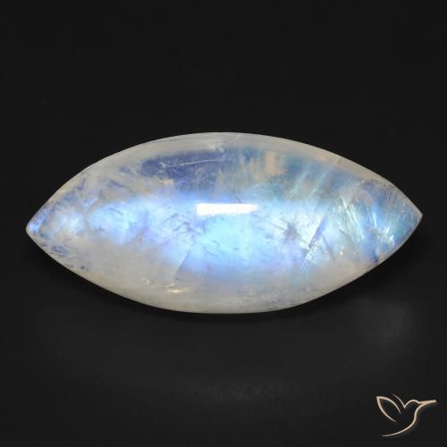 17.99ct 자연스러운 푸르스름한 흰색 레인보우 문스톤, 보석, 투명한