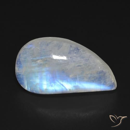 11.64ct 자연스러운 푸르스름한 흰색 레인보우 문스톤, 팬시한, 투명한