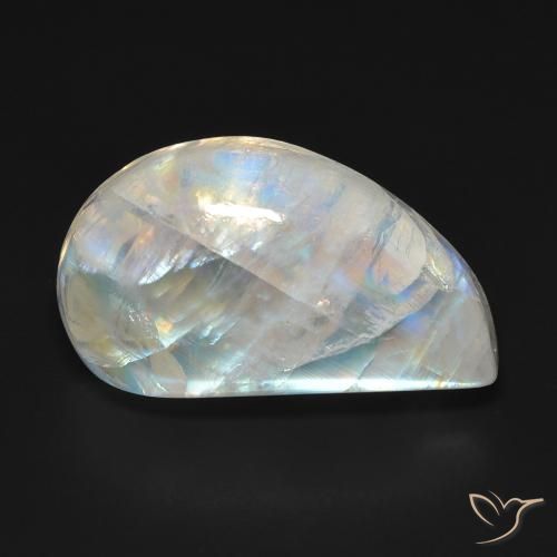 16.69ct 자연스러운 푸르스름한 흰색 레인보우 문스톤, 팬시한, 투명한