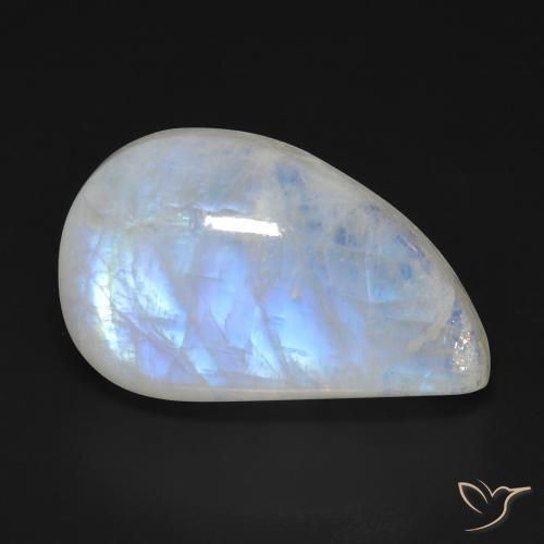 15.63ct 자연스러운 푸르스름한 흰색 레인보우 문스톤, 팬시한, 투명한