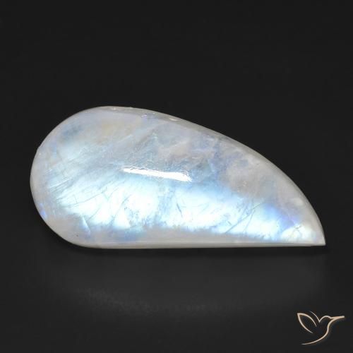 13.85ct 자연스러운 푸르스름한 흰색 레인보우 문스톤, 팬시한, 투명한