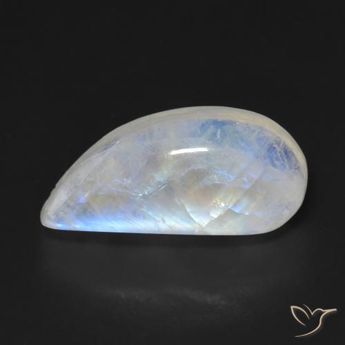 9.04ct 자연스러운 푸르스름한 흰색 레인보우 문스톤, 팬시한, 투명한