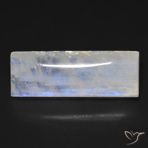 28.52ct 자연스러운 푸르스름한 흰색 레인보우 문스톤, 바게트, 투명한