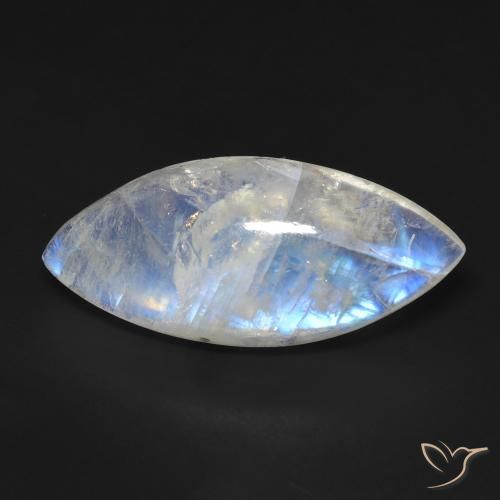 12.95ct 자연스러운 푸르스름한 흰색 레인보우 문스톤, 보석, 투명한