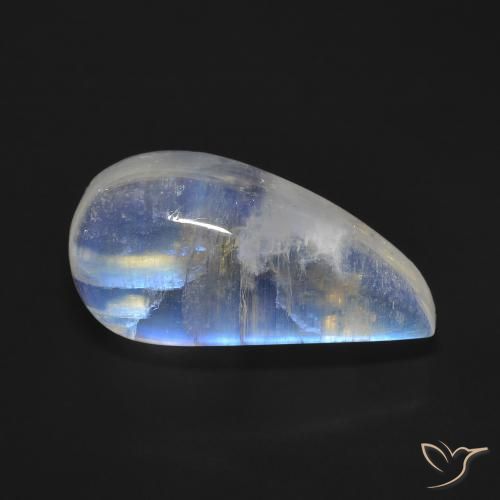 10.59ct 자연스러운 푸르스름한 흰색 레인보우 문스톤, 팬시한, 투명한