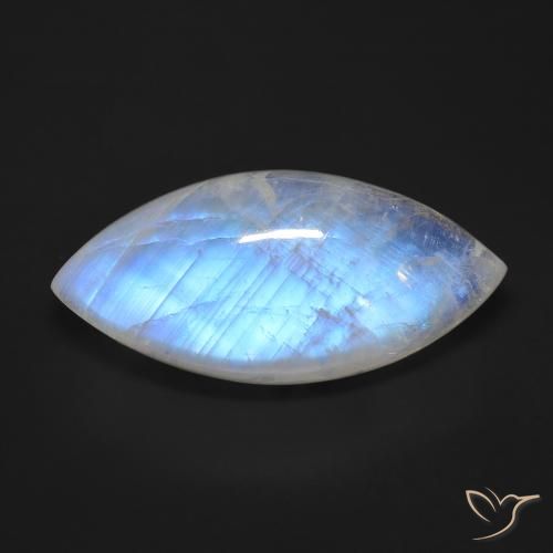 24.44ct 자연스러운 푸르스름한 흰색 레인보우 문스톤, 보석, 투명한