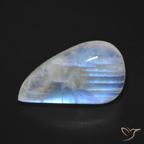 22.52ct 자연스러운 푸르스름한 흰색 레인보우 문스톤, 팬시한, 투명한
