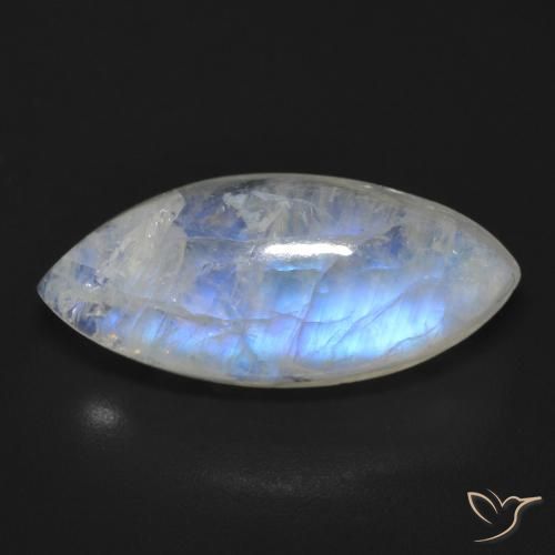11.83ct 자연스러운 푸르스름한 흰색 레인보우 문스톤, 보석, 투명한