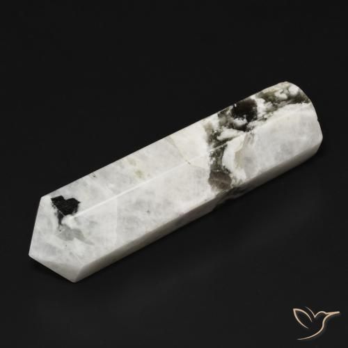 49.65ct 자연스러운 블랙과 화이트 레인보우 문스톤, 팬시한, 불투명체