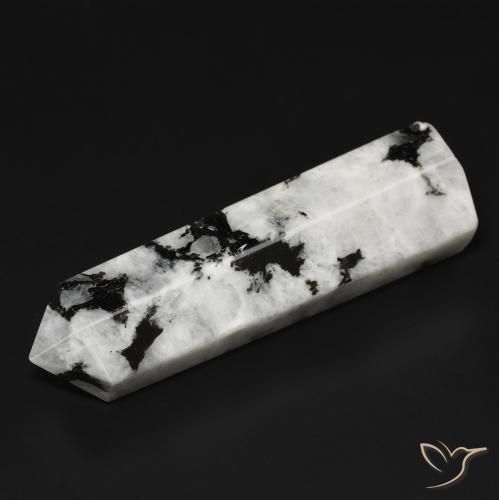 45.18ct 자연스러운 블랙과 화이트 레인보우 문스톤, 팬시한, 불투명체