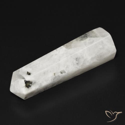 25.91ct 자연스러운 블랙과 화이트 레인보우 문스톤, 팬시한, 불투명체