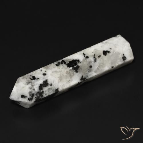 34.49ct 자연스러운 블랙과 화이트 레인보우 문스톤, 팬시한, 불투명체
