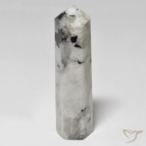 45.68ct 자연스러운 블랙과 화이트 레인보우 문스톤, 팬시한, 불투명체