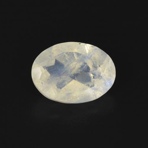 0.81ct 자연스러운 푸르스름한 흰색 레인보우 문스톤, 타원형, 투명한