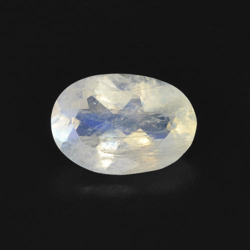 0.68ct 자연스러운 푸르스름한 흰색 레인보우 문스톤, 타원형, 투명한
