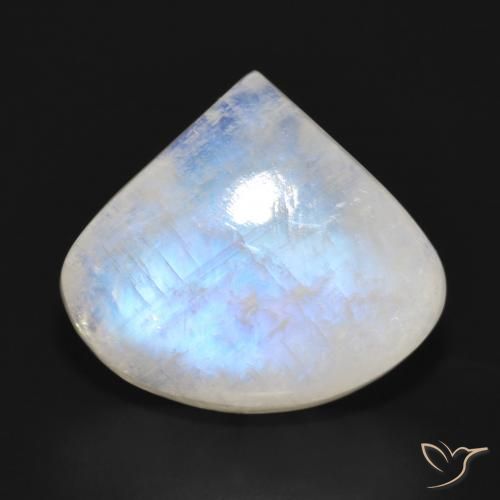 16.52ct 자연스러운 푸르스름한 흰색 레인보우 문스톤, 배 모양, 투명한