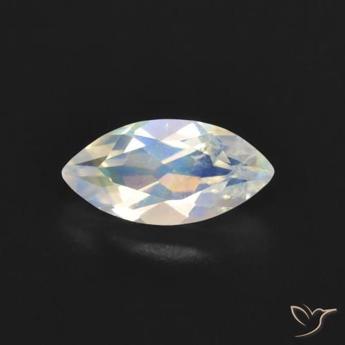 0.52ct 자연스러운 푸르스름한 흰색 레인보우 문스톤, 보석, 투명한