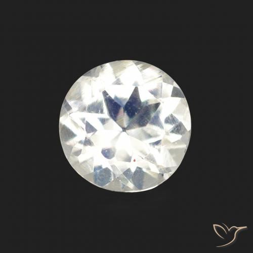 0.66ct 자연스러운 푸르스름한 흰색 레인보우 문스톤, 둥근, 투명한