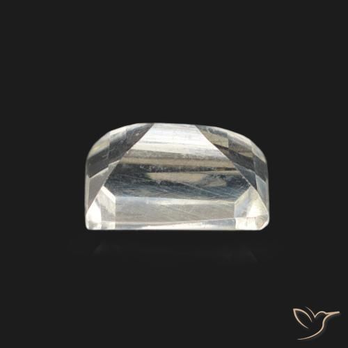 0.60캐럿 천연 푸르스름한 흰색 레인보우 문스톤, 바게트, 투명한