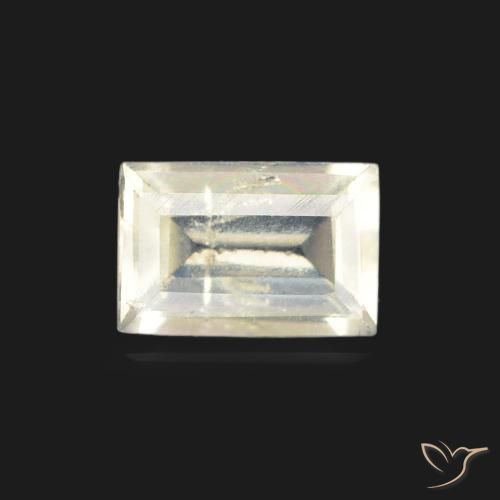 0.46ct 자연스러운 푸르스름한 흰색 레인보우 문스톤, 바게트, 투명한