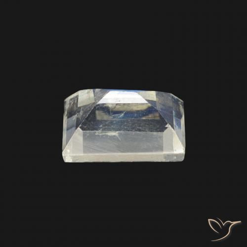 0.57캐럿 천연 푸르스름한 흰색 레인보우 문스톤, 바게트, 투명한