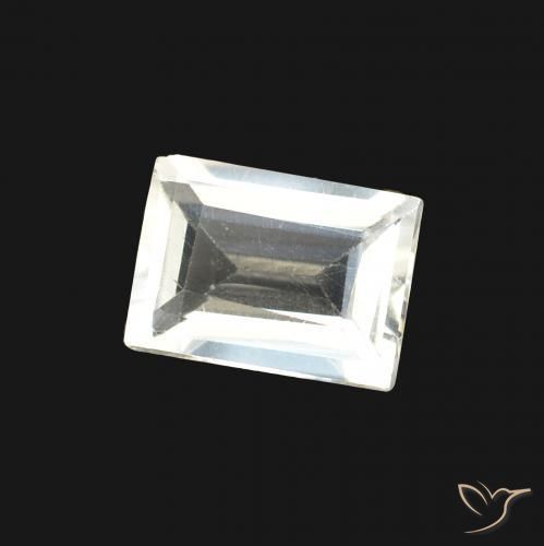 0.75캐럿 천연 푸르스름한 흰색 레인보우 문스톤, 바게트, 투명한