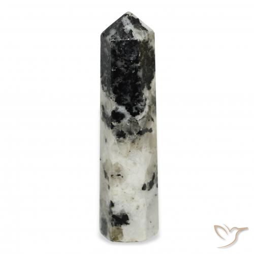 38.85ct 자연스러운 블랙과 화이트 레인보우 문스톤, 팬시한, 불투명체