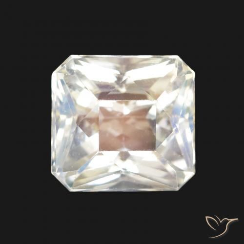 1.99ct 자연스러운 푸르스름한 흰색 레인보우 문스톤, 에메랄드 컷, VVS