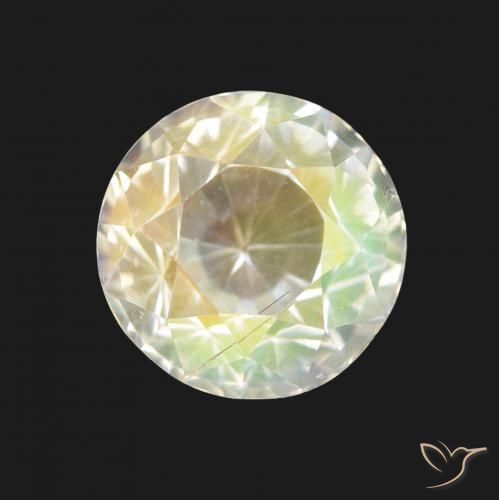 2.20ct 여러 가지 빛깔의 흰색 레인보우 문스톤, 둥근, VVS-VS