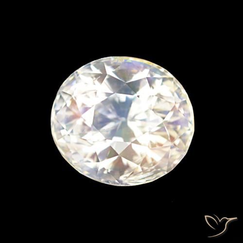 2.10ct 여러 가지 빛깔의 흰색 레인보우 문스톤, 타원형, VS