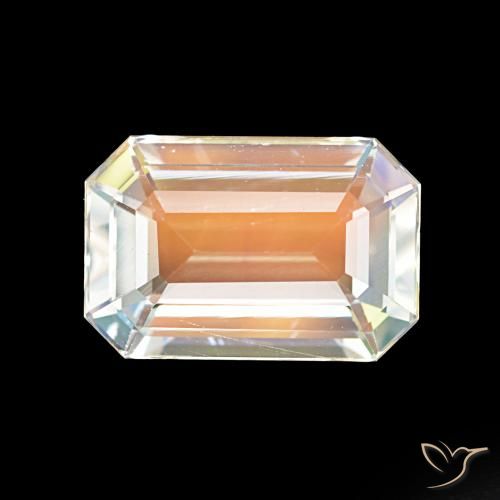 2.62ct 여러 가지 빛깔의 흰색 레인보우 문스톤, 에메랄드 컷, VVS